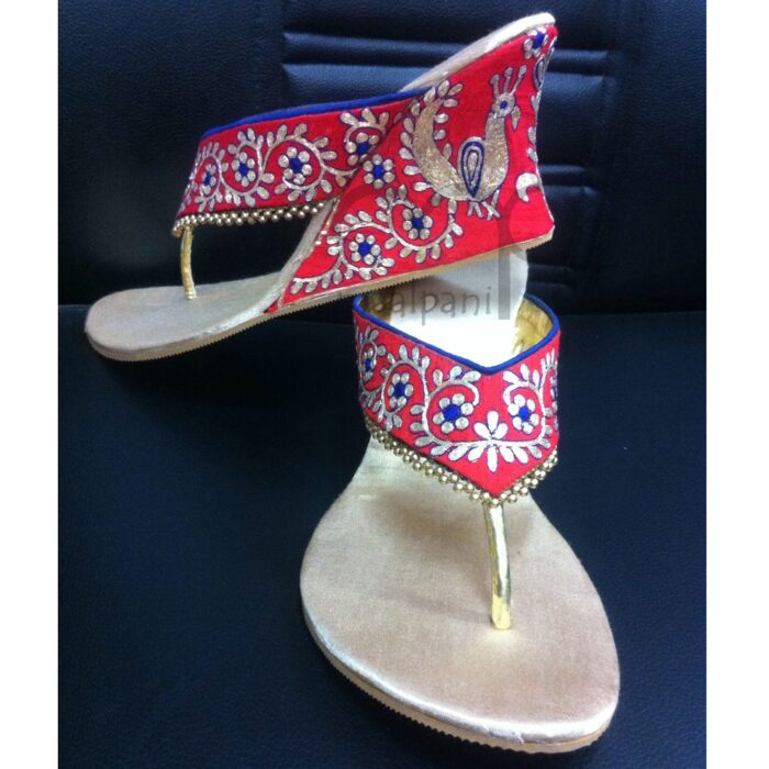 Gold Red Wedding Embroidery machine Bridal Wedges