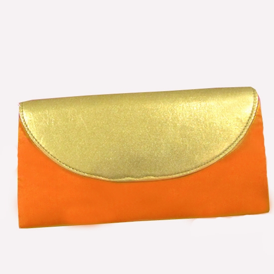TANGY ORANGE HALF FLAP CLUTCH TANGY ORANGE HALF FLAP CLUTCH