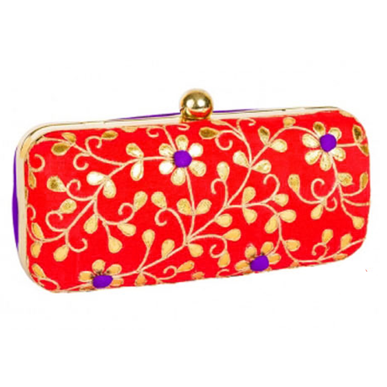 Red Gota and Potli Work Box Clutch Red Gota and Potli Work Box Clutch