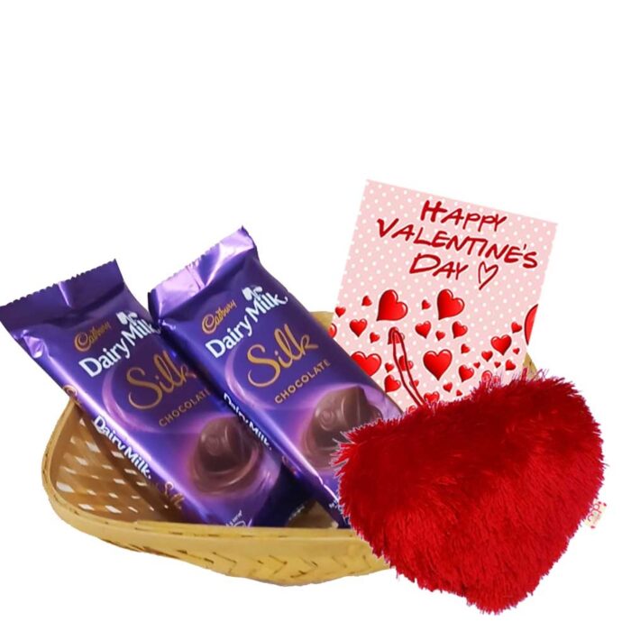 Valentine’s Day Greetings with Chocolate Basket for Love one