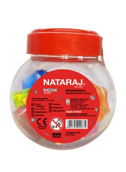 Nataraj Neon Circle Sharpeners-Assorted Colours Packed 20 Pcs In A Jar
