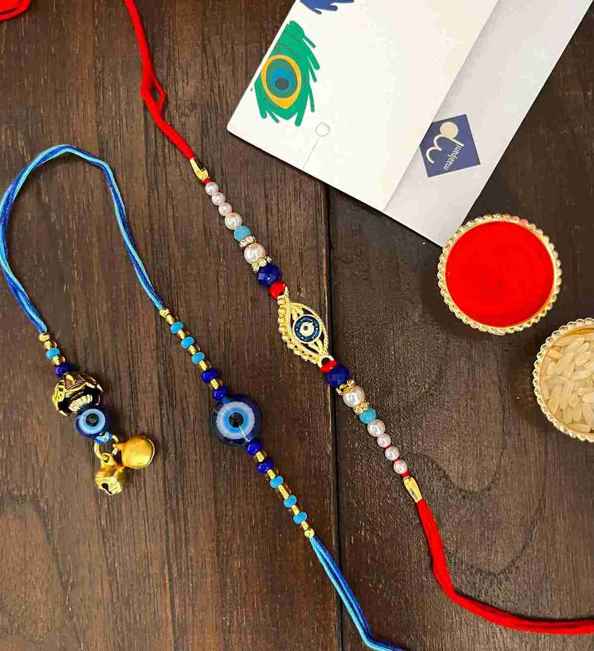 Maalpani Unique Bhaiya Bhabhi Rakhi Set of 2 Rakhi - BB54